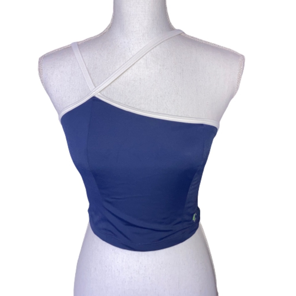 BJORN BORG SPORTS swim top women's asymmetrical blue one shoulder